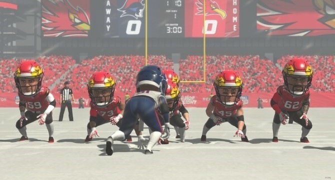 a group of football players in action