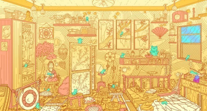 A Building Full of Cats 2 pc