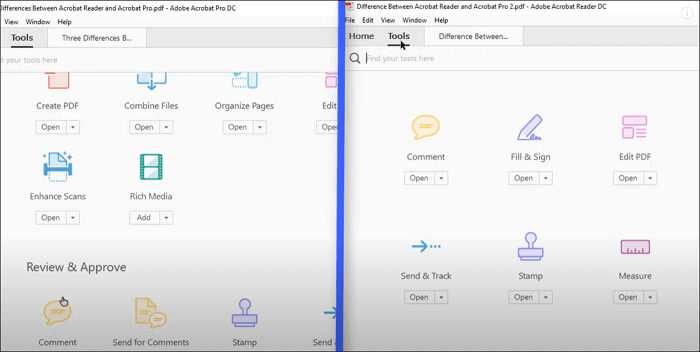 Adobe Acrobat Pro DC vs Adobe Acrobat Reader DC